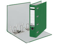 Giro-/bank ordner Leitz A4 met dubbele mechaniek 80mm PP groen