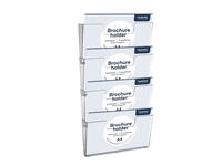 Folderhouder Europel 4x A4 wand liggend koppelbaar transparant