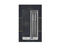 Balpen en vulpotlood Parker Jotter stainless steel CT medium 2 stuks