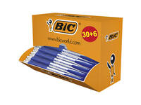 Balpen Bic Atlantis classic grip clic M blauw valuepack 30+6 gratis