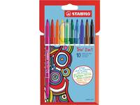 Viltstift STABILO Trio 2 in 1 assorti etui à 10 stuks