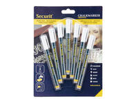 Krijtstift Securit SMA-100 rond wit 1-2mm blister à 7 stuks