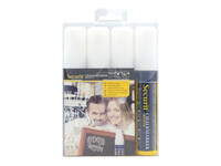 Krijtstift Securit SMA-720 blok wit 7-15mm blister à 4 stuks