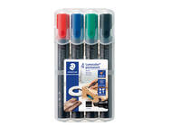 Viltstift Staedtler Lumocolor 350 permanent schuin assorti 4 stuks