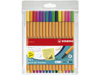 Fineliner STABILO point 88/15 fijn assorti etui à 15 stuks