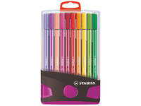 Viltstift  STABILO Pen 68/20 ColorParade in antr/roze etui M ass 20st