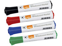 Whiteboardmarker Nobo Glide rond assorti 3mm 4st