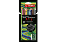 Kleurpotloden STABILO 6019 GREENcolors Arty assorti etui à 12 stuks