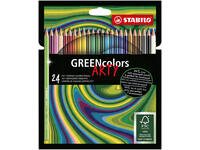 Kleurpotloden STABILO 6019 GREENcolors Arty assorti etui à 24 stuks