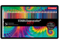Kleurpotloden STABILO 1636 aquacolor assorti blik à 36 stuks