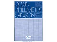 Millimeterpapier Canson lichtblauw bedrukt 50vel 72gr A3 wit