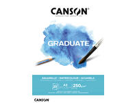 Aquarelpapier Canson Graduate Watercolour 20vel 250gr A3 natuurlijk wit