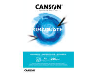 Aquarelpapier Canson Graduate Watercolour 20vel 250gr A5 natuurlijk wit