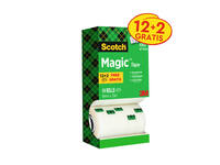 Plakband Scotch Magic 810 19mmx33m onzichtbaar mat 12+2 gratis