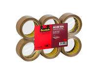 Verpakkingstape Scotch Secure Seal 50mmx66m bruin 6 rollen