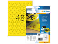 Etiket HERMA 8034 30mm rond weerbestendig geel 1200 stuks