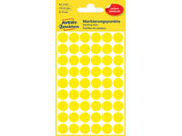 Etiket Avery 3144 rond 12mm geel 270 stuks