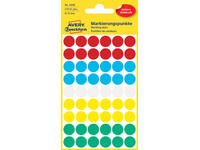 Etiket Avery 3088 rond 12mm assorti 270 stuks