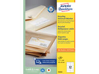 Etiket Avery LR3424 105x48mm recycled wit 1200 stuks