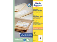 Etiket Avery LR3483 105x148mm recycled wit 400 stuks