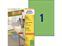 Etiket Avery 3472 210x297mm A4 groen 100 stuks