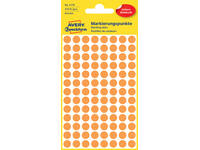 Etiket Avery 3178 rond 8mm oranje 416 stuks