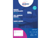 Naambadge etiket Avery L4787-20 80x50mm blauw kader 200 stuks