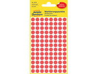 Etiket Avery 3010 rond 8mm rood 416 stuks