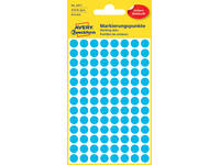 Etiket Avery 3011 rond 8mm blauw 416 stuks