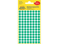 Etiket Avery 3012 rond 8mm groen 416 stuks