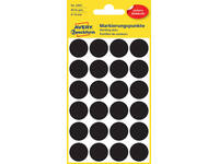 Etiket Avery 3003 rond 18mm zwart 96 stuks