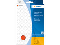 Etiket HERMA 2232 rond 13mm rood 2464 stuks