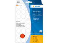Etiket HERMA 2252 rond 19mm rood 1280 stuks