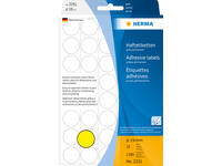 Etiket HERMA 2251 rond 19mm geel 1280 stuks