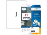 Etiket HERMA 10021 210x297mm A4 verwijderbaar wit 25 stuks