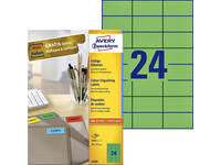 Etiket Avery 3450 70x37mm groen 2400 stuks