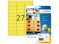 Etiket HERMA 5140 63.5x29.6mm neon geel 540 stuks