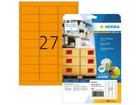 Etiket HERMA 5141 63.5x29.6mm neon oranje 540 stuks