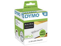 Etiket Dymo LabelWriter adressering 28x89mm 2 rollen á 130 stuks wit