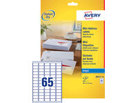 Etiket Avery J8651-10 38.1x21.2mm wit 650 stuks