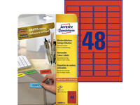 Etiket Avery L6038-20 45.7x21.2mm rood 960 stuks