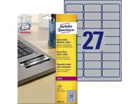 Etiket Avery L6011-20 63.5x29.6mm zilver 540 stuks