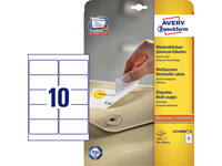Etiket Avery L4744REV-25 96x50.8mm afneembaar wit 250 stuks