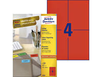 Etiket Avery 3456 105x148mm A6 rood 400 stuks