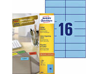 Etiket Avery 3453 105x37mm blauw 1600 stuks