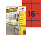 Etiket Avery 3452 105x37mm rood 1600 stuks
