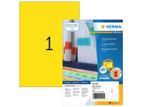 Etiket HERMA 4401 210x297mm A4 geel 100 stuks