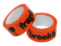 Waarschuwingstape IEZZY breekbaar 50mmx66m oranje/zwart