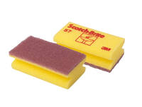 Schuurspons Scotch-Brite delicate oppervlakken 70x130mm geel 10 stuks
