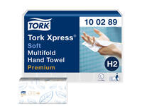 Handdoek Tork H2 Xpress Premium multifold 2-laags 212x255mm 21x150 vel wit 100289